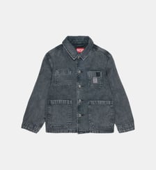 Veste en denim avec logo imprimé Diesel Kids