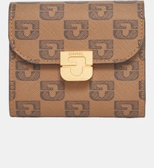 Petit portefeuille en toile enduite monogrammée et cuir – MINI WALLET Gerard Darel