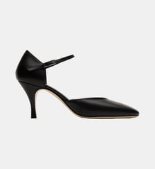 Deva - Escarpins En Cuir Lisse Noir Parallèle