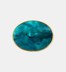 Broche ovale   doré à l'or fin - Ashanti Satellite
