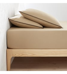 Drap housse uni coton lavé, bonnet 25cm La Redoute Interieurs