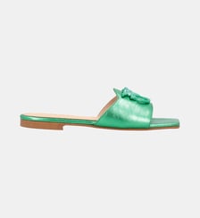 Mules plates en cuir lamé Pinko