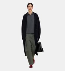 Manteau long croisé en laine mérinos Adolfo Dominguez