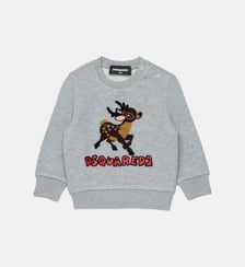 Sweat-shirt à col ras du cou avec imprimé fauve Dsquared2