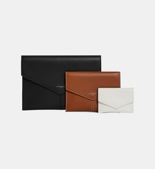 Trio de pochettes Charlotte en cuir lisse Le Tanneur