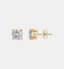 Boucles d'oreilles puces Issa en Acier 316L avec oxyde de zirconium blanc Phebus