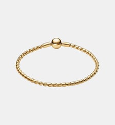 Bracelet Maille Chevron Fermoir Rond Doré Pandora