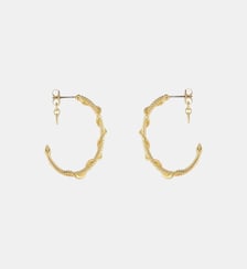 Boucles d'oreilles créoles tiges serpent doré Les Néréides