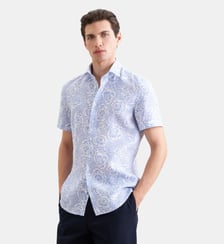 Chemise en lin 1/2 Slim Col Kent Seidensticker