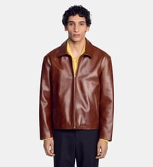 Blouson zippé en cuir Sandro