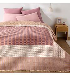 Couvre-lit matelassé imprimé patchwork coton lavé La Redoute Interieurs