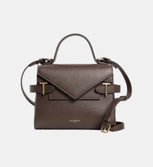Petit sac à main double rabat Emilie en cuir grainé Le Tanneur