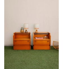 Paire de tables de chevets aux néons lumineux Maïa N°1501- Produit chiné Debongout