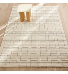 Tapis quadrillé en pure laine, noué main AM.PM