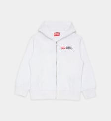 Sweat-shirt à capuche avec fermeture éclair et logo Diesel Kids