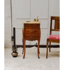 Meuble d'appoint en bois et marbre Francine N°963- Produit chiné Debongout