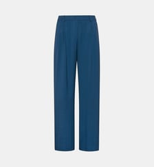 Pantalon keble en viscose/laine unie Momonì