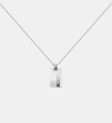 Plaque sur chaîne Christiano en Acier 316L avec diamant blanc Phebus