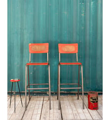 Paire de chaises hautes en bois et métal Alma N°1710- Produit chiné Debongout