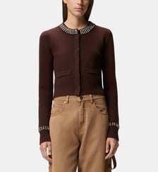 Cardigan col rond avec strass Pinko
