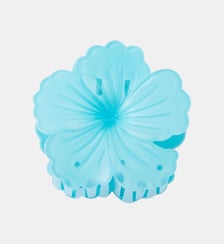 Pince à cheveux fleurs hibiscus bleu turquoise Balaboosté