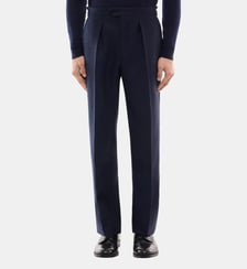 Pantalon de costume en laine à chevrons Fursac