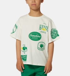 T-shirt en coton à col rond Kenzo Kids