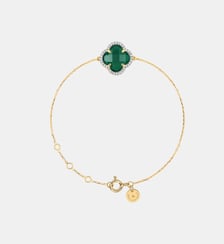 Bracelet, agate verte, diamants, or jaune Morganne Bello