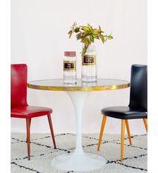 Table à manger ronde en émail noir Karla N°1316 - Produit chiné Debongout