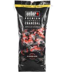 Charbon de bois 10kg dont 1kg gratuit de charbon de bois Weber