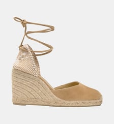 Espadrilles compensées en daim à lacets avec plateforme tressée CARINA Castaner