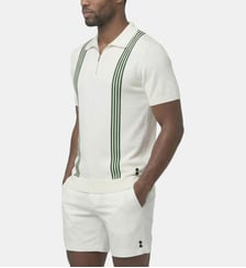 Polo Col Zippé En Coton Soie À Rayures Ron Dorff