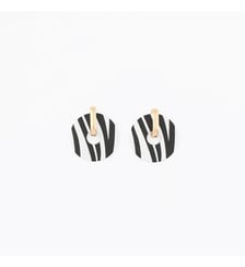 Boucles d'oreilles rondes motif zèbre Balaboosté