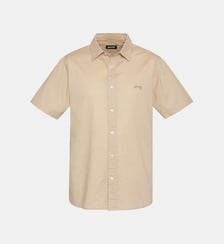 Chemise coton/lin à manches courtes Schott