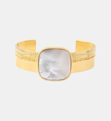 Bracelet jonc ajustable medium   doré à l'or fin - Ashanti Satellite
