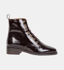 Bottines Plates Doria Cuir Verni Froissé Bobbies