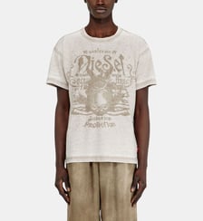 T-shirt en jersey avec effet burnout et clous Diesel