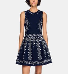 Robe courte en maille foulard Sandro