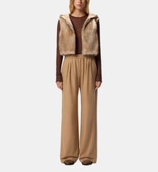 Gilet rembourré en fourrure synthétique à capuche Pinko