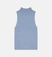Top slim sans manches en cachemire et soie Bompard