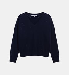 Pull V en laine à strass - REDA Gerard Darel