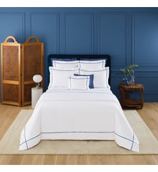 Housse de couette en percale de coton gris, Athéna Yves Delorme