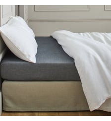 Drap Housse  100% coton uni à effet chiné Madura