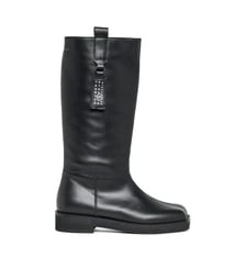 Bottes hautes en cuir avec logo MM6 Maison Margiela