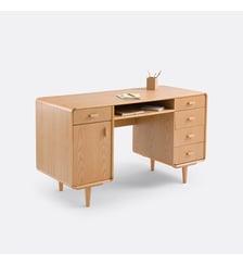 Bureau double caisson plaqué chêne La Redoute Interieurs