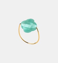 Bague or jaune trefle amazonite Morganne Bello