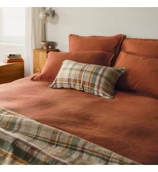 Housse de couette en lin lavé, RÊVE DE LIN Blanc Cerise