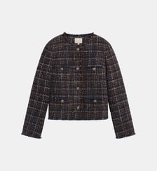 Veste sans col en tweed multicolore - JESSY Pablo