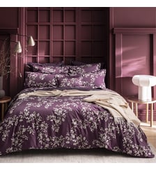 Housse de couette imprimée en satin de coton bio, VIVIENNE Alexandre Turpault
