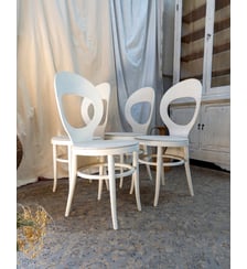 Lots de 4 chaises blanche style Baumann Alma N°1371- Produit chiné Debongout